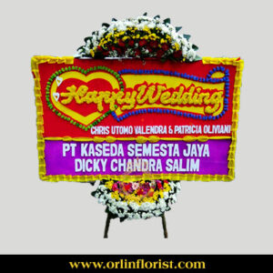 Bunga Papan Happy Wedding Jakarta JKT-001