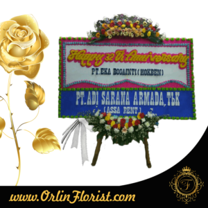 Bunga Papan Happy Wedding di Cibubur