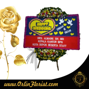 Bunga Papan Happy Wedding Depok DPK-008