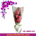 bunga mawar pink 5 tangkai