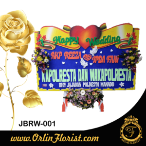 bunga papan happy wedding di jember