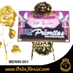 bunga papan happy wedding di madiun