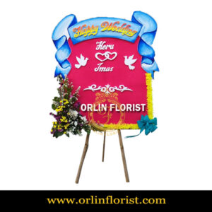 Bunga Papan Happy Wedding Kecil OWDK-001