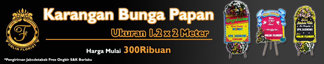 banner karangan bunga papan kecil orlin