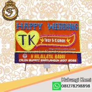 bunga papan happy wedding jambi JBI-01